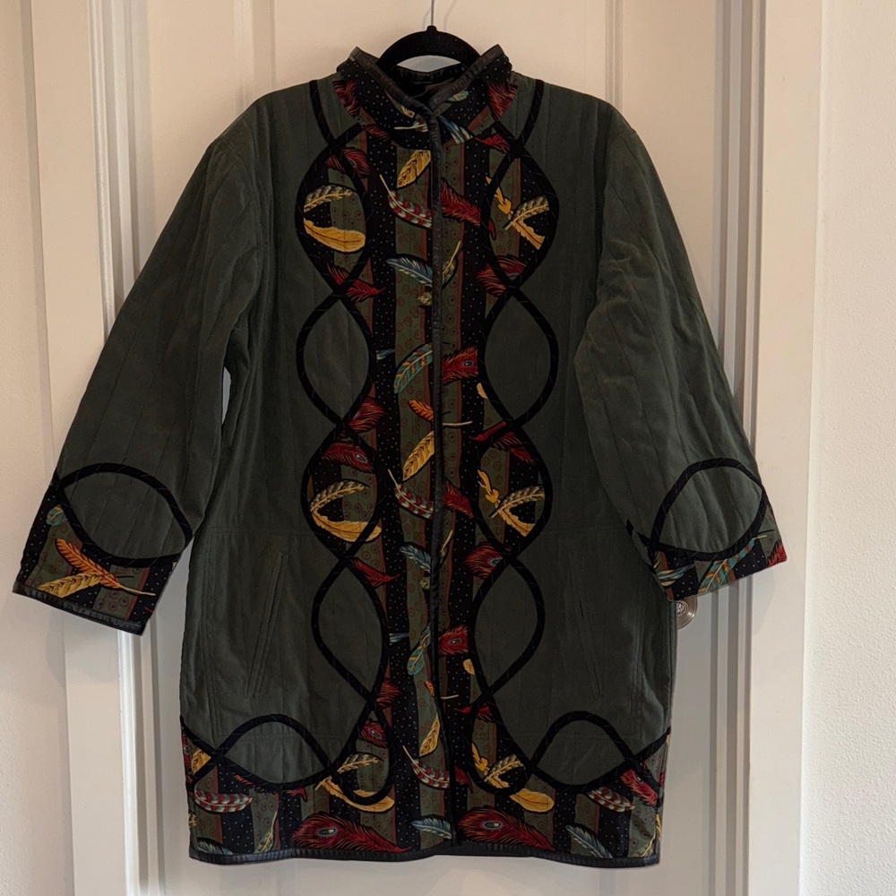 Embroidered Quilted Coat